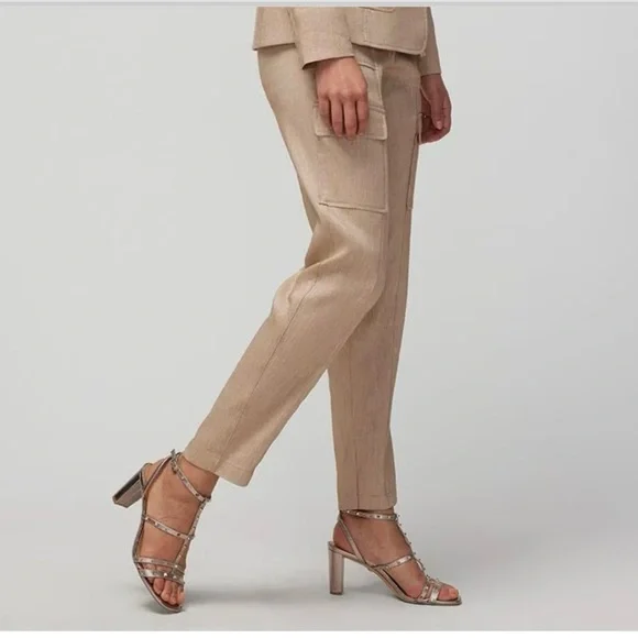 NWT WHBM Linen Blend Utility Trousers. Color: Sahara Twill. Size 6P. - Picture 11 of 11